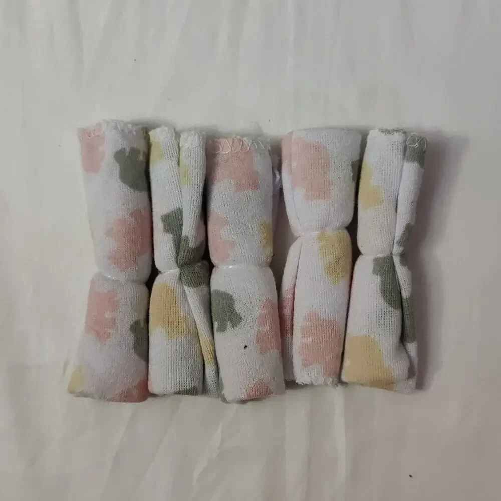 Animal Print Baby Bear Washcloths Set of 6 NEW Self Care Bathing Wash Time Soft